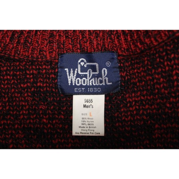 Woolrich men's retro‎ vintage abstract wool knit pullover sweater L - Picture 7 of 9